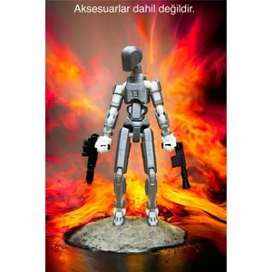 KNK13 Gri Beyaz Aksiyon Figürü Robot Dummy 13 Figür Tüm Eklemleri Hareketli Oyuncak 1 Adet