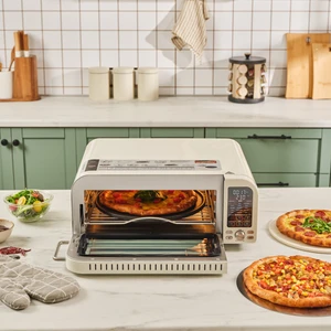 Multicrust Artisan Retro Pizza Makinesi ve Airfryer Cream