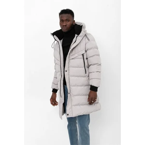 Kapüşonlu Uzun Erkek Şişme Mont