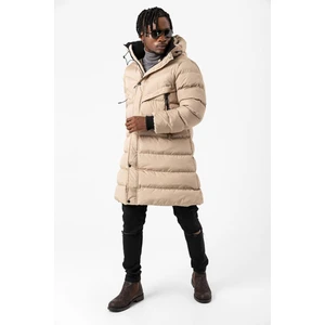 Kapüşonlu Uzun Erkek Şişme Mont