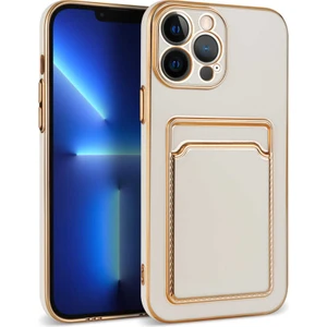 Rona Store iPhone 13 Pro Max Uyumlu Zore Bark Kartlıklı Kapak-Beyaz