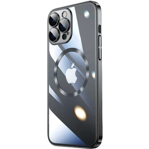 Rona Store iPhone 13 Pro Max - Uyumlu Wireless Şarj Özellikli Sert Pc Zore Riksos Magsafe Kapak-Siyah