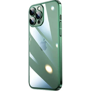 Rona Store iPhone 13 Pro - Uyumlu Sert Pc Renkli Çerçeveli Zore Riksos Kapak-Koyu Yeşil