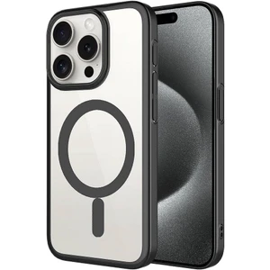 Rona Store iPhone 15 Pro Max - Uyumlu Wireless Şarj Özellikli Sert Pc Zore Mat Riksos Magsafe Kapak-Siyah