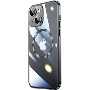 Rona Store iPhone 14 Plus Uyumlu Wireless Şarj Özellikli Sert Pc Zore Riksos Magsafe Kapak-Siyah