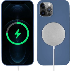 Rona Store iPhone 12 Pro Max Uyumlu Zore Silksafe Wireless Kapak-Mavi