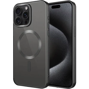 Rona Store iPhone 15 Pro Max - Uyumlu Mat Tasarımlı Magsafe Wireless Şarj Özellikli Zore Mat Setro Kapak-Siyah