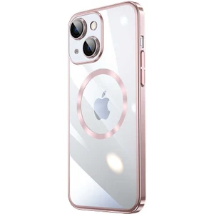 Rona Store iPhone 13 - Uyumlu Wireless Şarj Özellikli Sert Pc Zore Riksos Magsafe Kapak-Rose Gold
