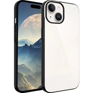 Rona Store iPhone 15 Plus - Uyumlu Sert Pc Renkli Çerçeveli Zore Riksos Kapak-Siyah