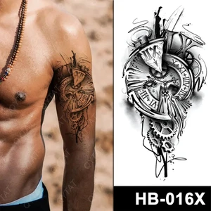 Gerçekci Geçici Dövme Tattoo Zaman Makine Desenli Dövme Sahte Etiket Kadın Erkek Kol Bacak