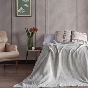 Miabella Home Çift Kişilik Kare Motifli  Desen Pike - Yatak Örtüsü