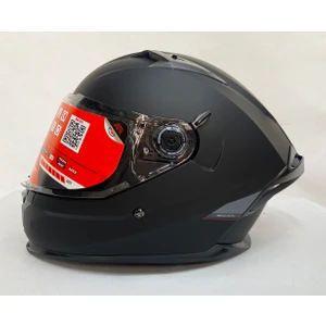 mt Braker Sv A1 Mat Siyah - Şefaf Vizörlü- Iç Güneş Vizörlü - Kapalı Motosiklet Kaskı