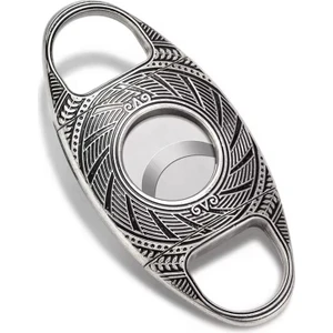 Premium Quality Pq Gümüş Metal Işlemeli Puro Makası Kesici