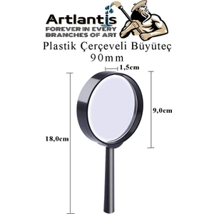 Büyüteç 90 mm 1 Adet 5x Plastik Sap Çerçeveli Büyüteç Merçek Okul Büro Ofis