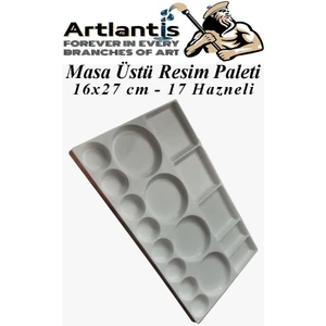 Masa Üstü Resim Paleti 1 Adet 17 Hazneli Boya Paleti 16X27 cm Sanatsal Boyalar Için Palet Akrilik Boya Yağlı Boya Guaj Boya