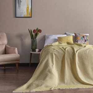 Miabella Home Tek Kişilik Kare Motifli  Desen Pike - Yatak Örtüsü