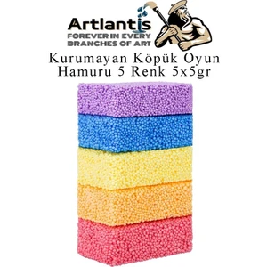 Köpük Hamur 5 Renk 5 gr 1 Paket Kurumayan Köpük Oyun Hamuru Hafif Yumuşak Hamur Okul Öncesi Anasınıfı Kreş Etkinlikleri