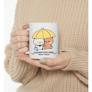 Kişiselleştirilmiş Sevimli Bubu ve Dudu Kahve Kupa, Ayı Seramik Kupa, Özell,ingilizce Kupa