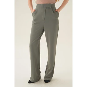 4055A Cırtlı Palazzo Pantolon Gri