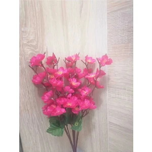 1 Adet Koyu Pembe 9 Dallı Bahar Dalı Saksız Vazo Düğün Nişan Dekor Çiçeği