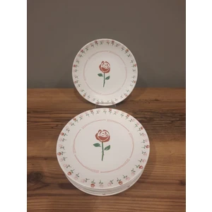 Pasta Tabağı 20 cm 6 Adet Mat Gül