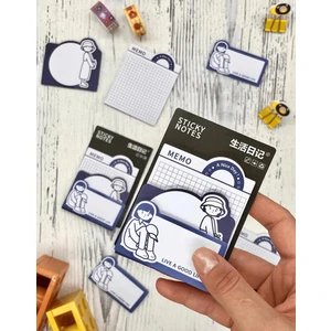 3 Parça Farklı Boyutlarda Mavi Sticky Note Set / Post-it / Bloknot / Not Kağıdı