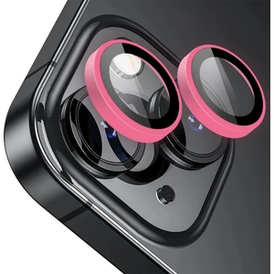 Buff iPhone 15 / 15 Plus Neon Metal Lens Koruyucu Pink