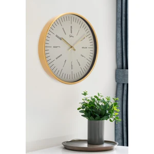 Dekoratif Beyaz Kadranlı Gold Duvar Saati 29.5 cm