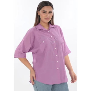 Lady Majestic %100 Cotton Büyük Beden Gömlek