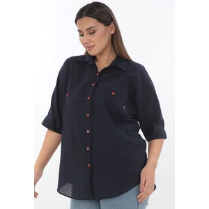 Lady Majestic %100 Cotton Büyük Beden Gömlek