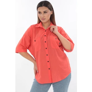 Lady Majestic %100 Cotton Büyük Beden Gömlek