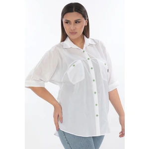 Lady Majestic %100 Cotton Büyük Beden Gömlek