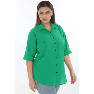 Lady Majestic %100 Cotton Büyük Beden Gömlek