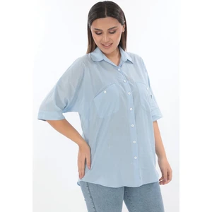 Lady Majestic %100 Cotton Büyük Beden Gömlek
