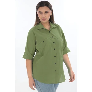 Lady Majestic %100 Cotton Büyük Beden Gömlek