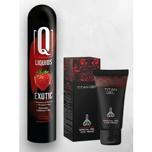 Aşkın Deposu Q Liquids Çilek Aromalı 125 ml  Jel + Titan Penis Bakım Kremi 50ML