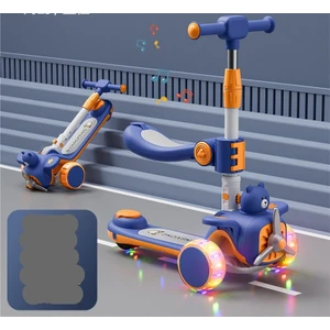 3-6 Yaş Arası Çocuklar Için Scooter, Üçü Bir Arada Müzikli Işık, Pürüzsüz Scooter, Katlanabilir ve Oturulabilir Çocuk Scooterı (Yurt Dışından)
