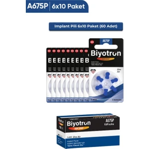 Premium A675P Koklear Implant Pili 6X10 60'lı