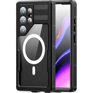 Samsung Galaxy S24 Ultra Kılıf Waterproof 360 Full Body Protective Siyah