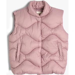 Şişme Yelek Dik Yaka Fermuarlı Cepli