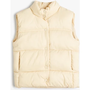 Şişme Yelek Dik Yaka Fermuarlı Cepli