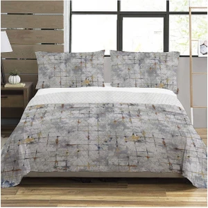 Modern Desenli Baskılı Çift Kişilik Pike Takımı 200X230 cm Renkli