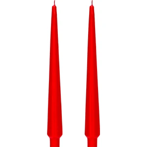 2 Li Kırmızı Piramit Şamdan Mum-33 cm