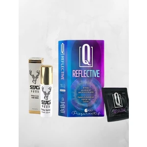 Q Reflective 6'lı Kremli Tırtıklı Prezervatif +  Sprey