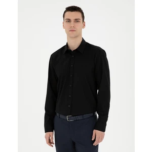 Pierre Cardin Erkek Siyah Regular Fit Uzun Kollu Gömlek 50282979-VR046