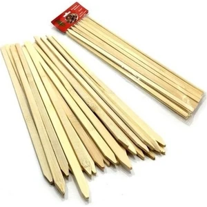 Mbb E-Ticaret Bambu Adana Kebap Şişi Ahşap 25 Adet Yassı Çöp Şiş Kebap Şişi 30 cm