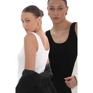 Penye Bizden Viskon Atlet 2'li Set-Siyah-Beyaz