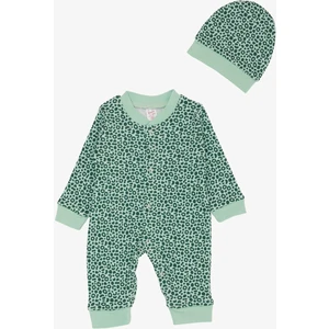 Kız Bebek Tulum Desenli 0-6 Ay, Mint Yeşili