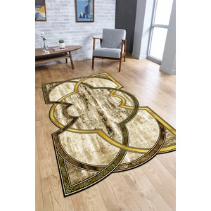 Napoli Home Dijital Baskılı Kaymaz Taban Yıkanabilir Lazer Kesim Yolluk Mutfak Salon Halısı, N-Lazer-07-Kahve,