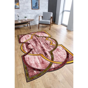 Napoli Home Dijital Baskılı Kaymaz Taban Yıkanabilir Lazer Kesim Yolluk Mutfak Salon Halısı, N-Lazer-07-Pembe,
